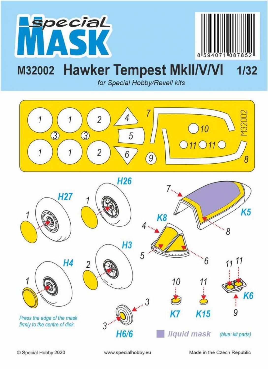 Special Hobby 1/32 Tempest MK.II/V/VI Mask Special Hobby