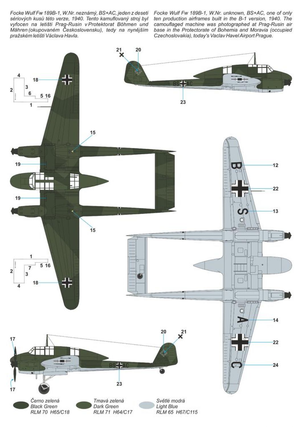 Special Hobby 1/72 Focke Wulf Fw 189B-0/B-1 'Luftwaffe Trainer' Plastic Model Kit Special Hobby