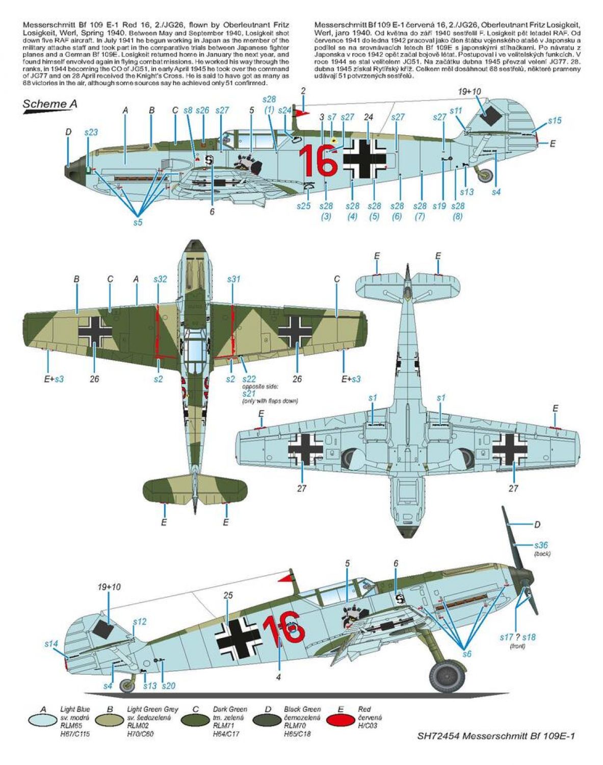 Special Hobby 1/72 Messerschmitt Bf 109E-1 'Lightly-Armed Emil' Plastic Model Kit Special Hobby