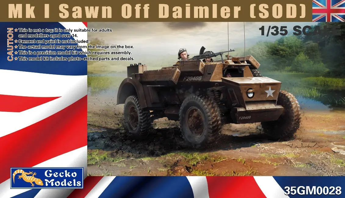 Gecko 1/35 Mk I Sawn Off Daimler (SOD) Plastic Model Kit Gecko