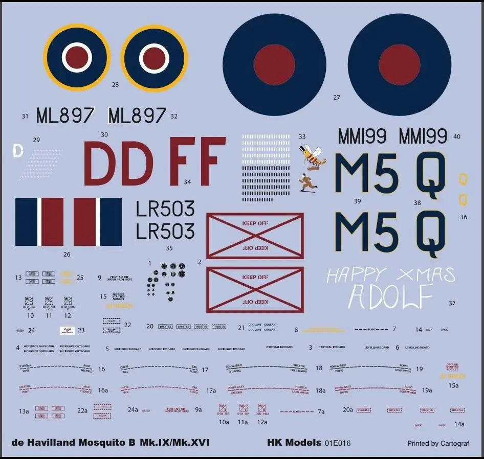 Hong Kong Models 1/32 Mosquito B. MK IX, XVI Plastic Model Kit HKM