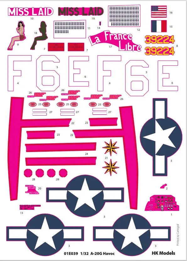 Hong Kong Model 1/32 A-20G Boston Havoc Over Europe Plastic Model Kit HKM