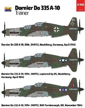 Hong Kong Models 1/32 Do335 A-10 2 Seat Trainer Plastic Model Kit HKM