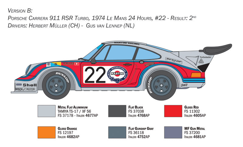 Italeri 1:24 Porsche Carrera RSR Turbo Plastic Model Kit Italeri