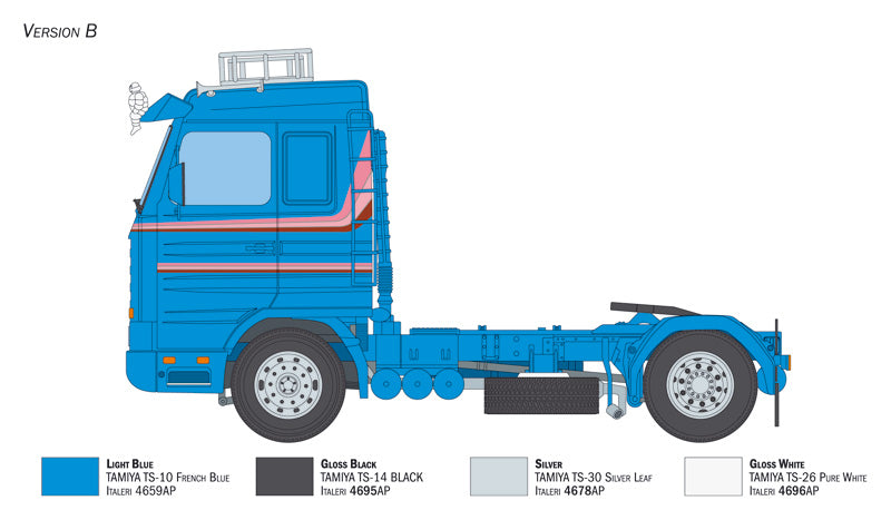 Italeri 1/24 Scania R143 M 500 Streamline 4x2 Truck Plastic Model Kit Italeri