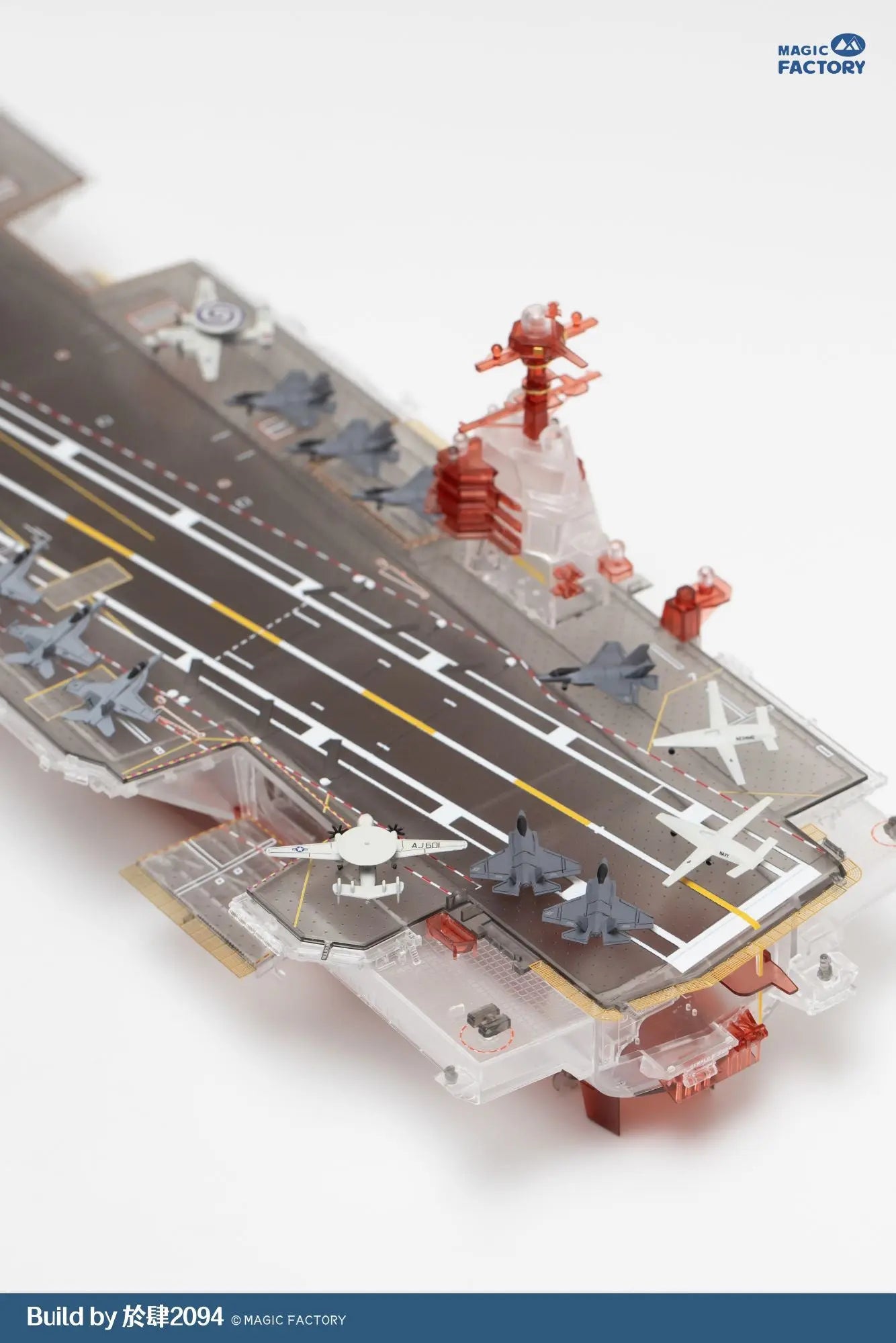 Magic Factory 1/700 Clear Painted Colourful U.S. Navy Gerald R Ford class Aircraft Carrier - USS Gerald R. Ford CVN-78 Plastic Model Kit Magic Factory