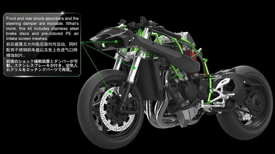 Meng 1/9 Kawasaki Ninja H2R (Pre-coloured Edition) Plastic Model Kit Meng
