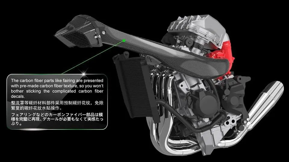 Meng 1/9 Kawasaki Ninja H2R (Pre-coloured Edition) Plastic Model Kit Meng