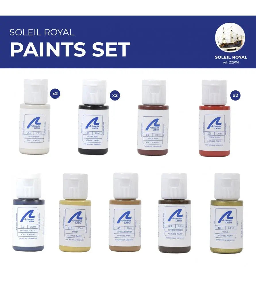 Artesania Paint Set for Ship Model #22904 Soleil Royal Artesania Latina