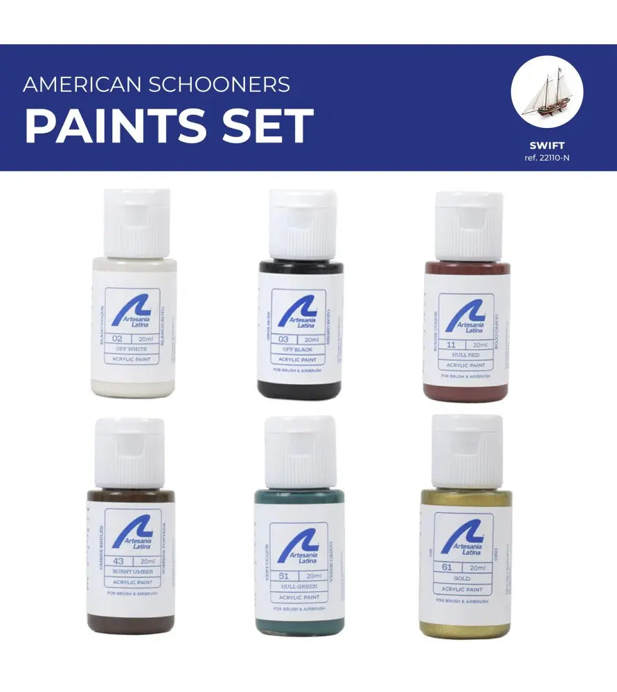 Artesania Latina Paints Set for Ship Models: American Schooners (Swift) Artesania Latina