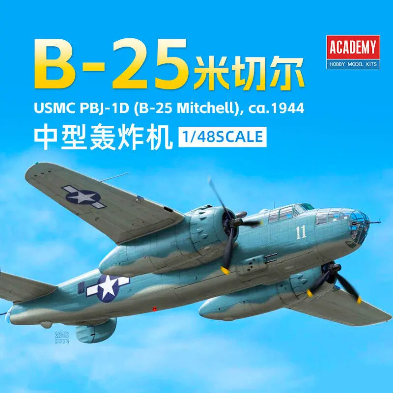 Academy 1/48 USMC PBJ-1D (B-25 Mitchell) Plastic Model Kit Academy