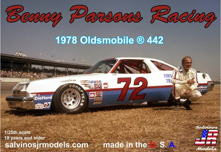 Salvinos J R 1/25 Benny Parson Racing 1978 Oldsmobile 442 Plastic Model Kit - Franklin Hobbies Ltd
