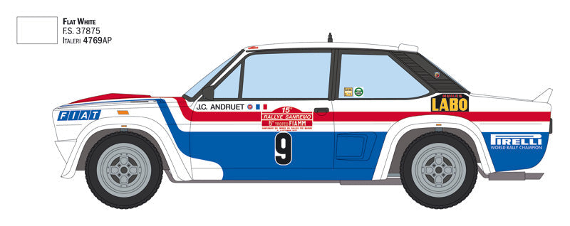 Italeri 1:24 Fiat 131 Abarth '77 San Remo Rally Plastic Model Kit Italeri