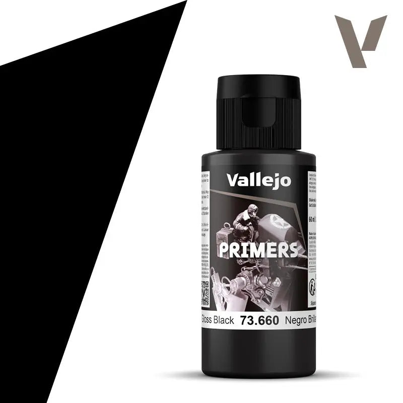 Vallejo Gloss Black Primer 60ml - Franklin Hobbies Ltd