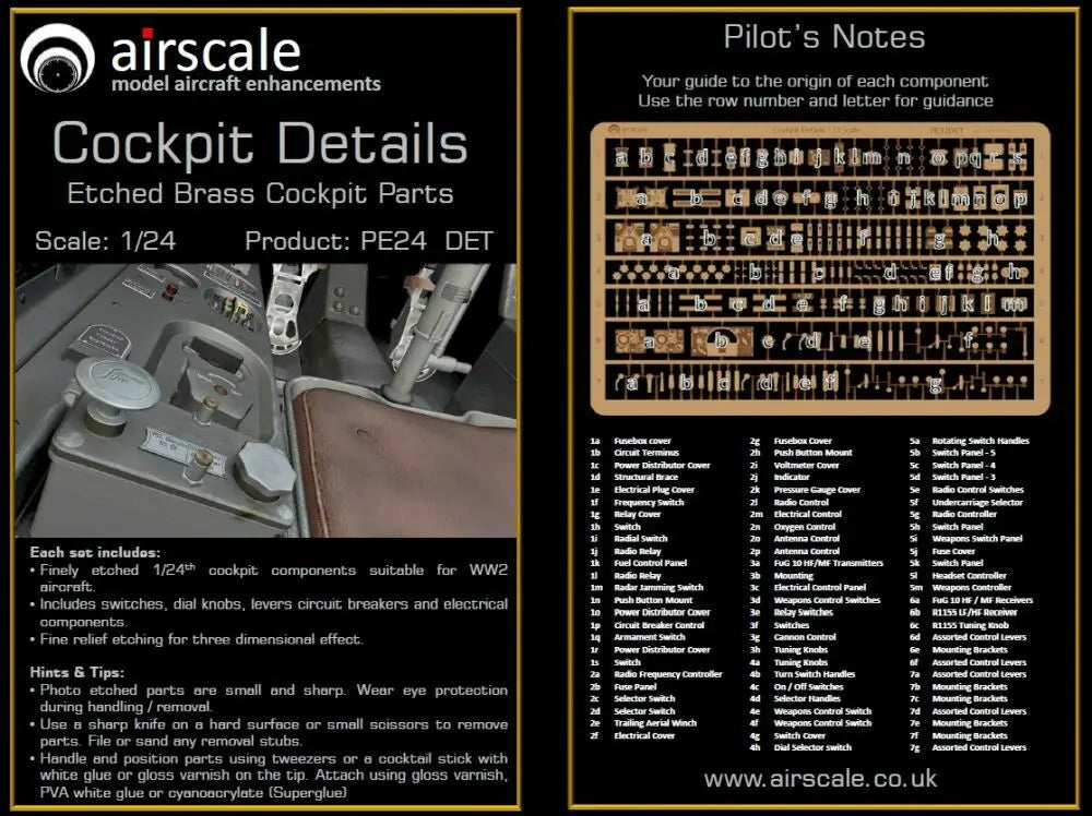 Airscale 1/24 Scale Cockpit Components Airscale
