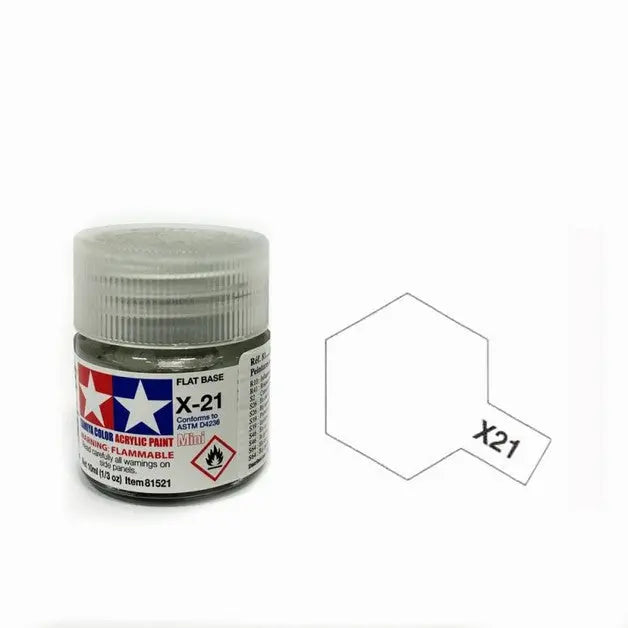 Tamiya Color Acrylic Paint X-21 Flat Base 10ml Tamiya