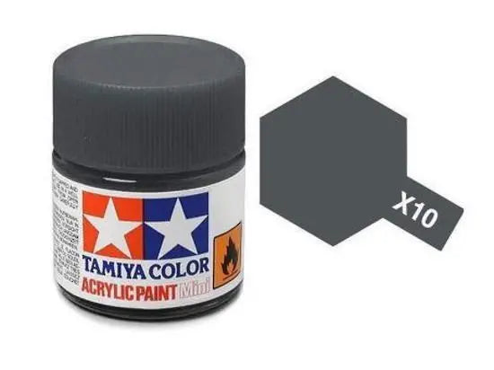 Tamiya Color Acrylic Paint X-10 Gloss Gun Metal 10ml Tamiya