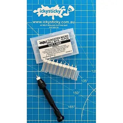 Ickysticky 10 Pce Tungsten Micro Drill Bits 0.8mm IckySticky