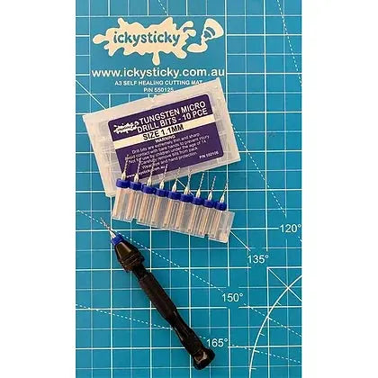 Ickysticky 10 Pce Tungsten Micro Drill Bits 1.1mm IckySticky