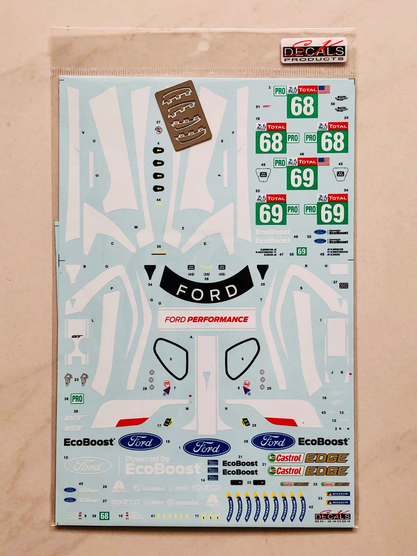 S.K. Decals 1:24 Ford GT Le Mans 2019 Ford Chip Ganassi Racing Team USA Decal Set S.K. Decals