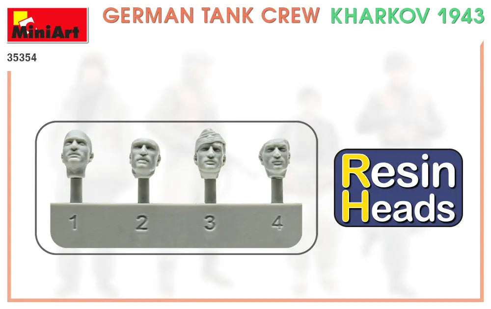 Miniart 1:35 German Tank Crew Kharkov 1943 w/Resin Heads Figure Set MiniArt
