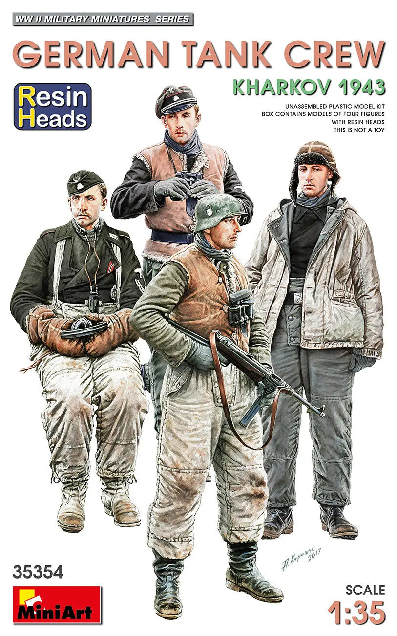 Miniart 1:35 German Tank Crew Kharkov 1943 w/Resin Heads Figure Set MiniArt