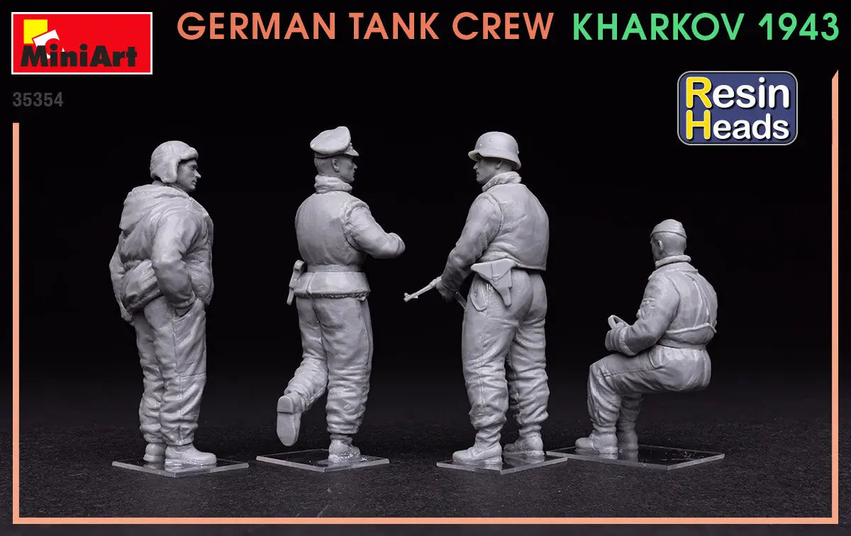 Miniart 1:35 German Tank Crew Kharkov 1943 w/Resin Heads Figure Set MiniArt