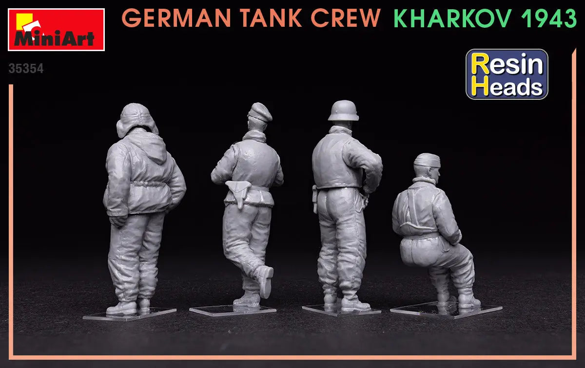 Miniart 1:35 German Tank Crew Kharkov 1943 w/Resin Heads Figure Set MiniArt