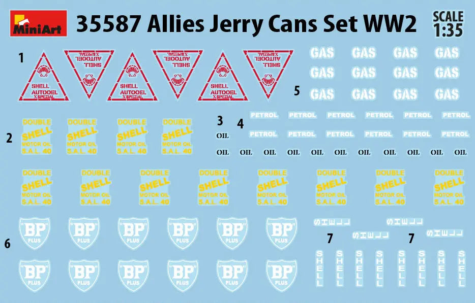 Miniart 1:35 Allies Jerry Cans Set WW2 MiniArt