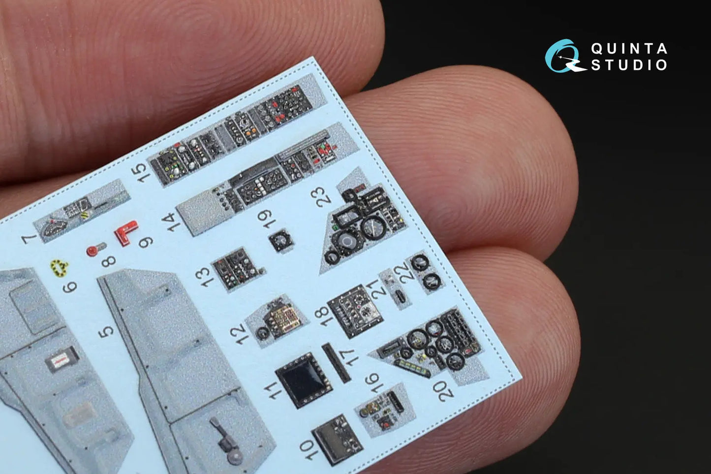Quinta studio 1:48 Mirage 2000C 3D-Printed & coloured Interior on decal paper (for Kinetic kit) Quinta Studios