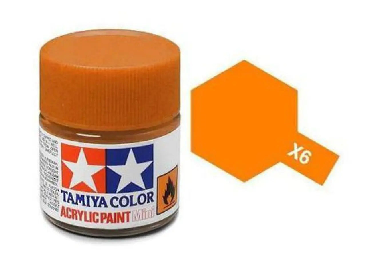 Tamiya Color Acrylic Paint X-6 Gloss Orange 10ml Tamiya