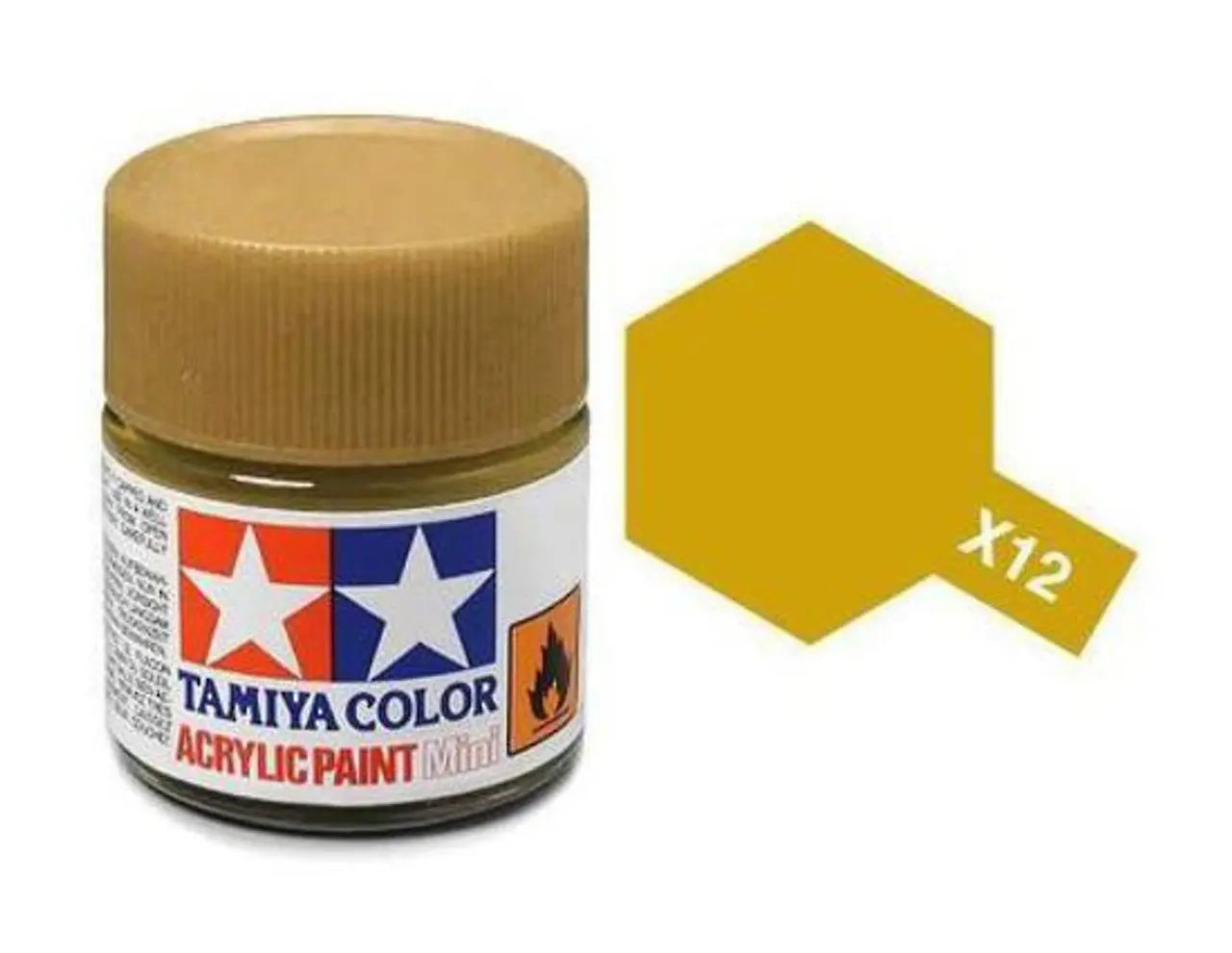 Tamiya Color Acrylic Paint X-12 Gloss Gold Leaf 10ml Tamiya