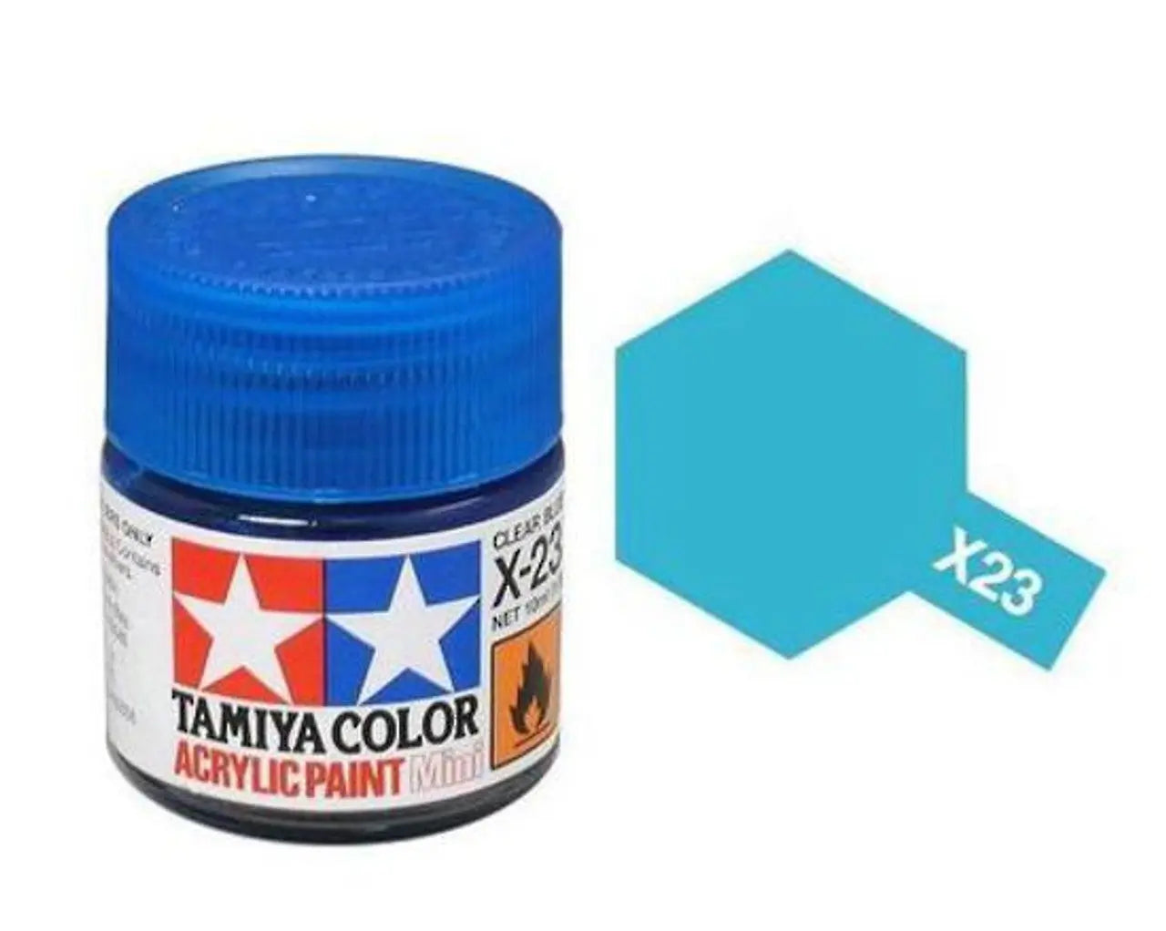 Tamiya Color Acrylic Paint X-23 Clear Blue 10ml Tamiya