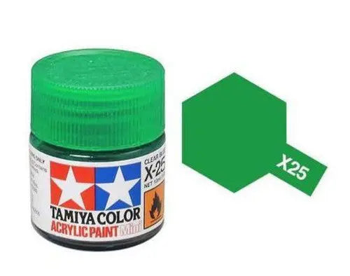 Tamiya Color Acrylic Paint X-25 Clear Green 10ml Tamiya