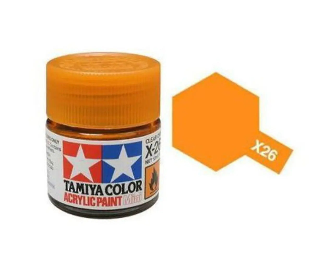 Tamiya Color Acrylic Paint X-26 Clear Orange 10ml Tamiya