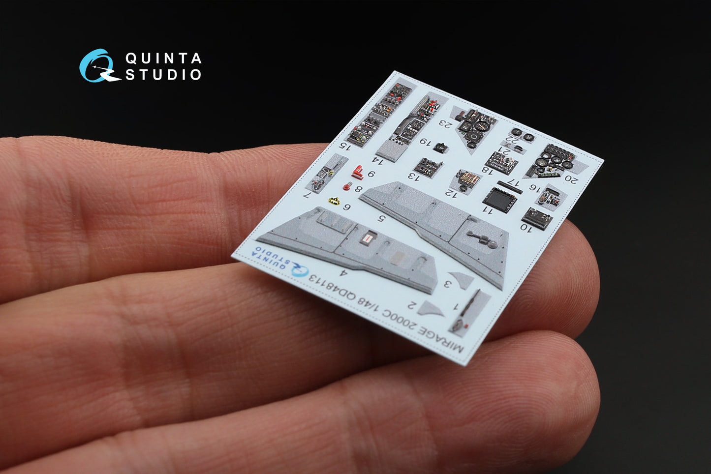 Quinta studio 1:48 Mirage 2000C 3D-Printed & coloured Interior on decal paper (for Kinetic kit)