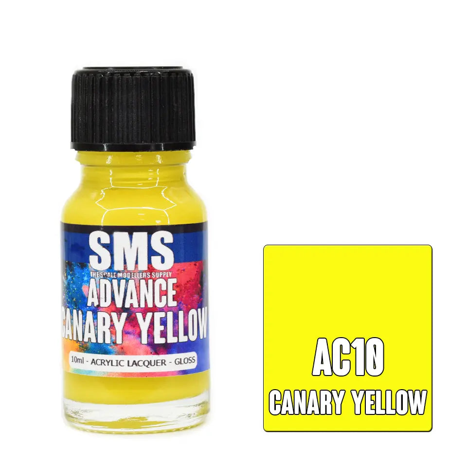 SMS Advance Canary Yellow10ml Acrylic Lacquer The Scale Modellers Supply