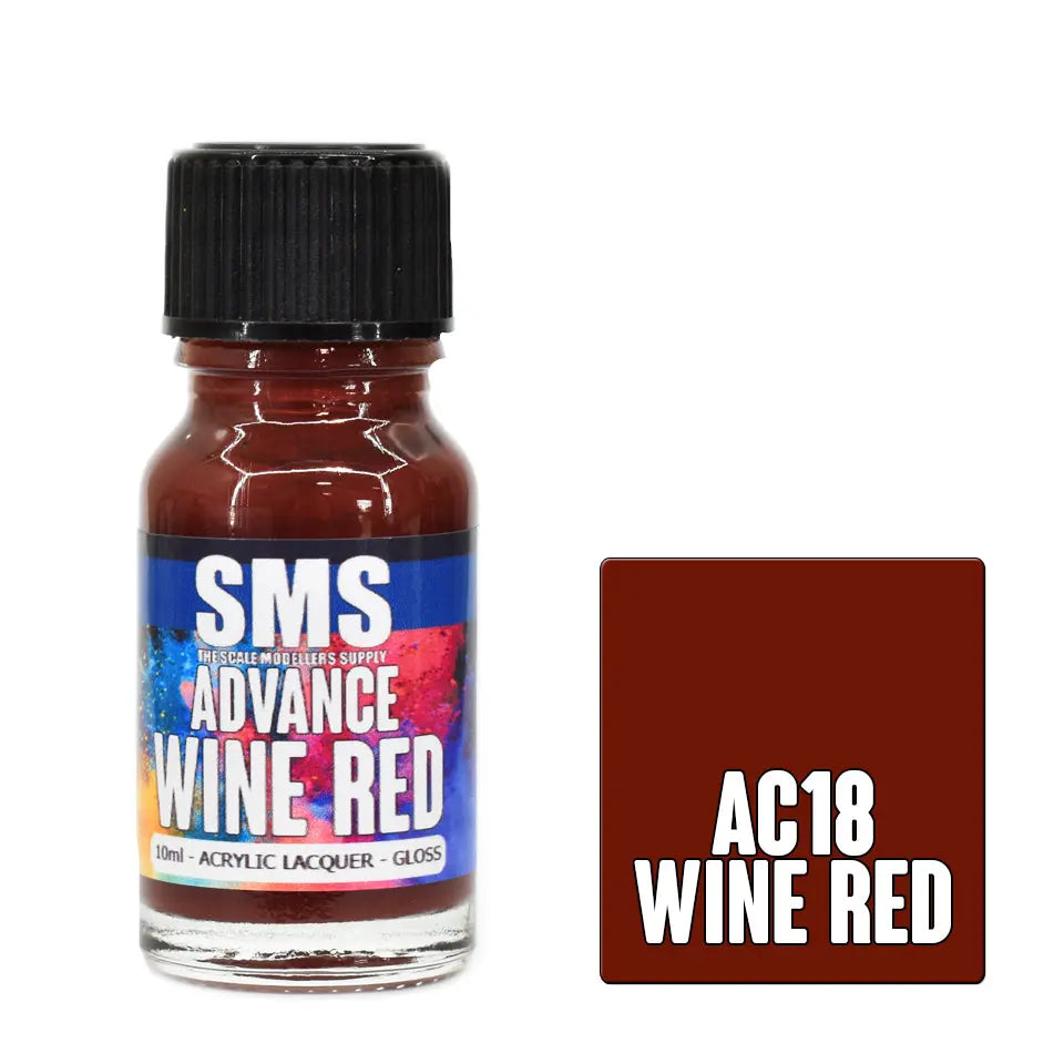 SMS Advance Wine Red 10ml Acrylic Lacquer The Scale Modellers Supply