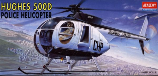 Academy 1/48 Hughes 500D Police Helicopter Plastic Model Kit