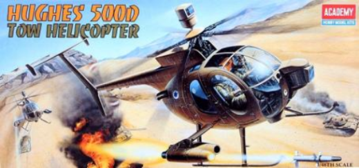 Academy 1/48 Hughes 500D Tow Helicopter Plastic Model Kit