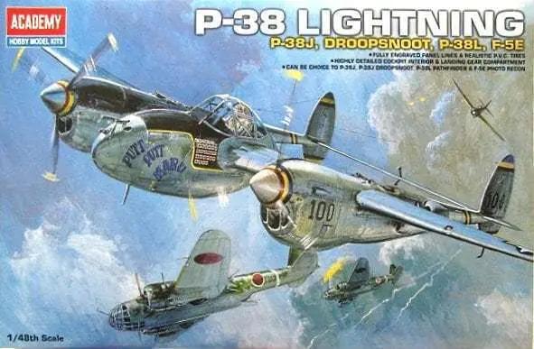 Academy 1/48 P-38 Combination Version Lightning Plastic Model Kit Academy