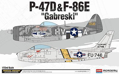 Academy 1/72 P-47D & F-86E "Gabreski" Plastic Model Kit Academy