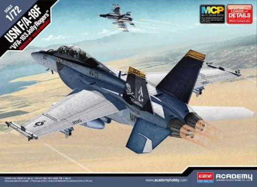 Academy 1/72 USN F/A-18F "VFA-103 Jolly Rogers" MCP Hornet Plastic Model Kit Academy