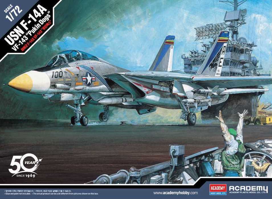 Academy 1/72 USN F-14A "VF-143 Pukin Dogs" Plastic Model Kit Academy