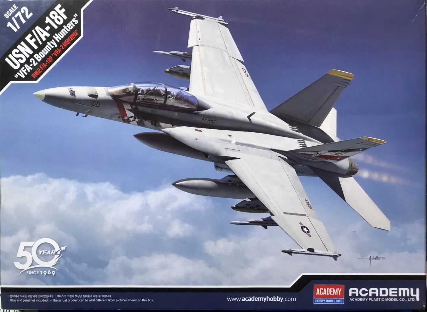 Academy 1/72 USN F/A-18F "VFA-2 Bounty Hunters" Plastic Model Kit Academy