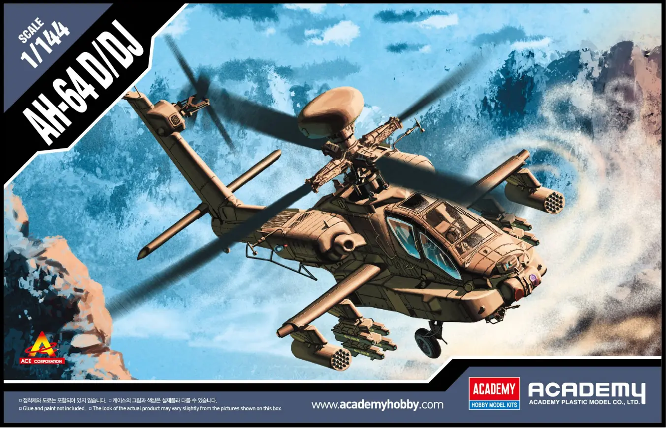 Academy 1/144 AH-64D/DJ "Longbow" Plastic Model Kit Academy