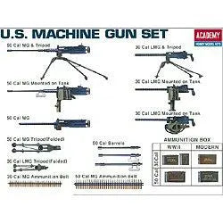Academy 1/35 U.S. Machine Gun Set Plastic Model Kit Academy