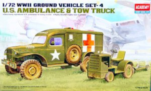 Academy 1/72 US Ambulance & Tractor Plastic Model Kit