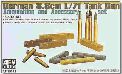 AFV Club 1/35 German 8.8cm L/71 Tank Gun Ammunition And Accessory Set Plastic Model Kit AFV Club
