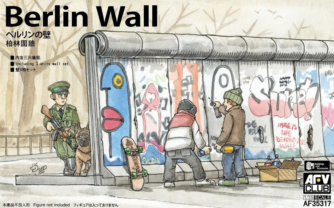 AFV Club Berlin Wall (3 Units Wall Set) Plastic Model Kit AFV Club